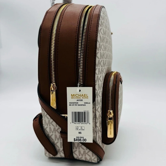 Michael Kors Medium Jaycee Zip Packet Backpack Vanilla - Picture 12 of 12